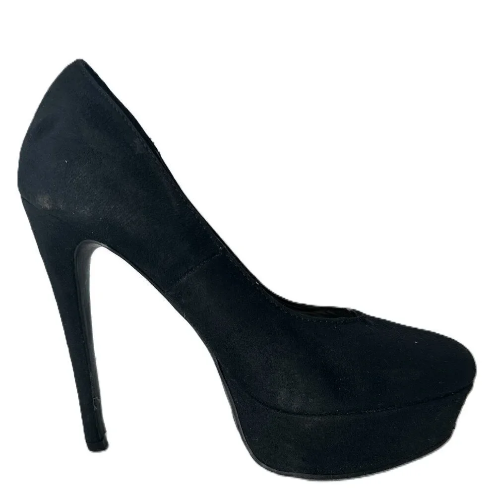Black Suede Pumps 5inch Heel 1inch Platform Size 7 1/2 Xhilaration
